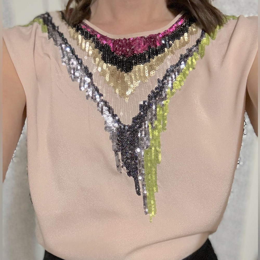Anthropologie Olive and Oak sequin blouse